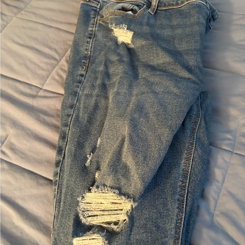 Old Navy Blue Distressed Skinny Jeans